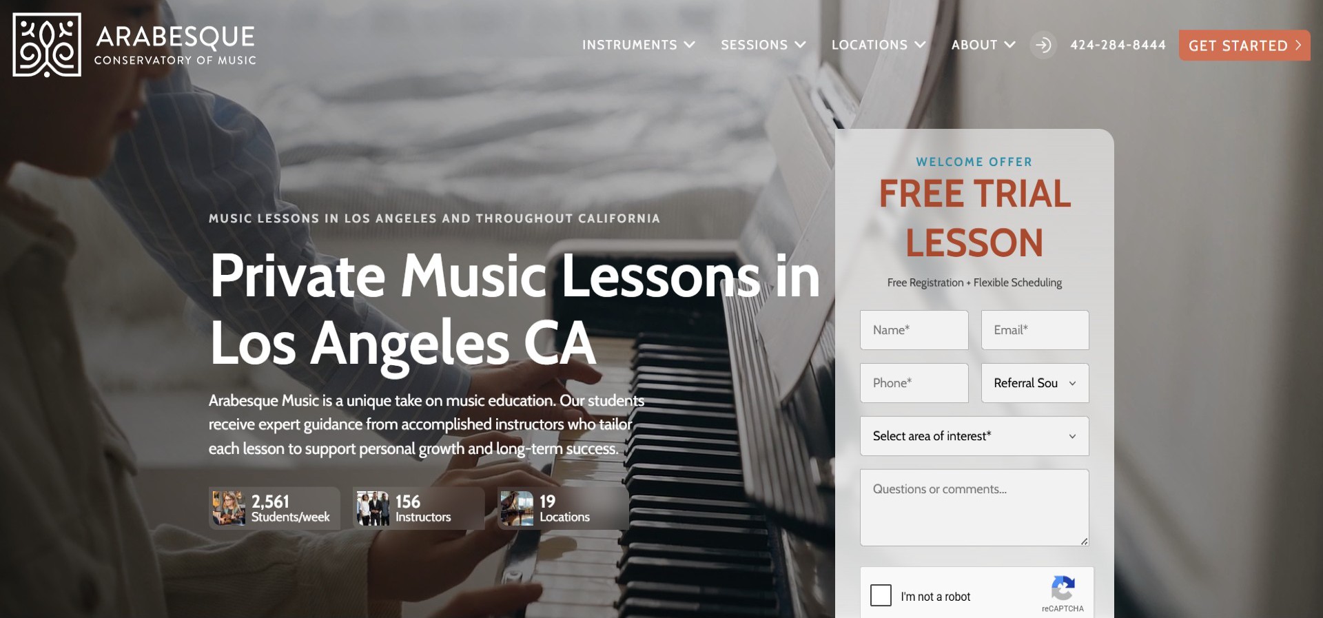 arabesque conservatory homepage