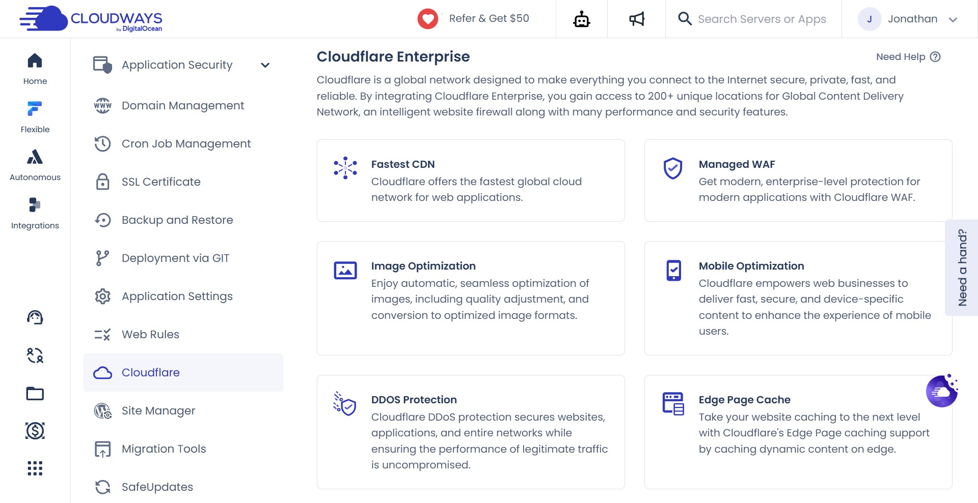 cloudways cloudflare enterprise addon