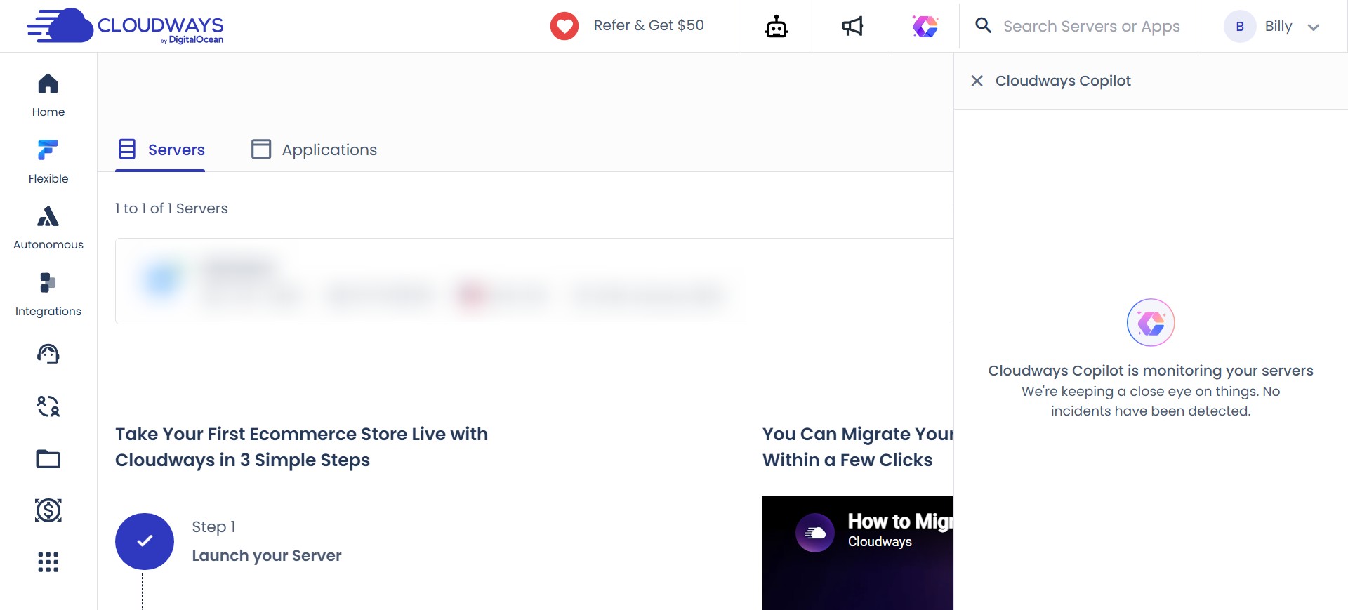 cloudways copilot server monitoring