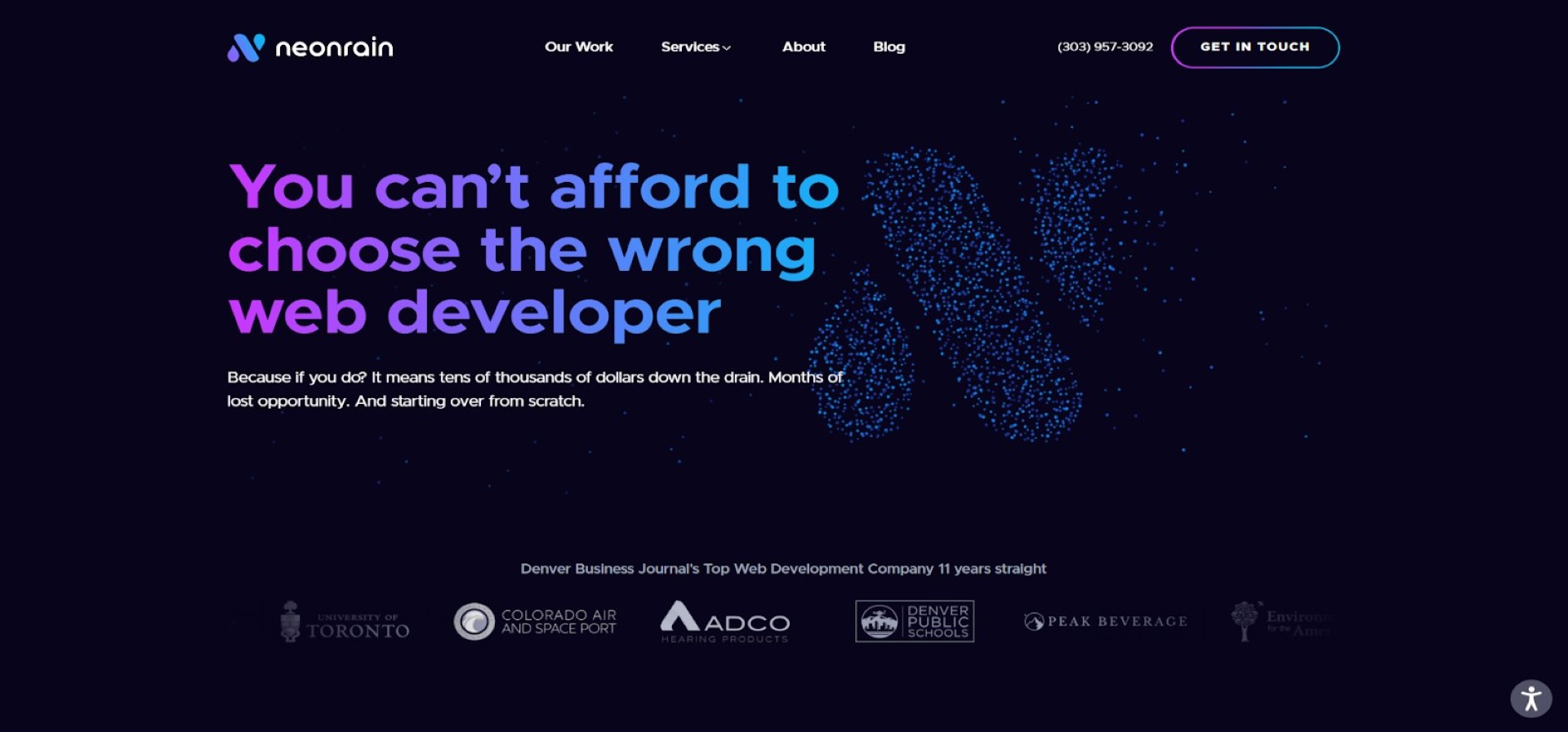 neon rain interactive homepage