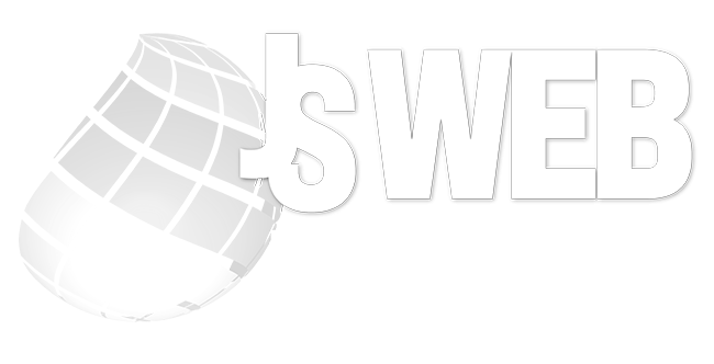 Logo featuring a tilted globe on the left and bold '5WEB' text on the right