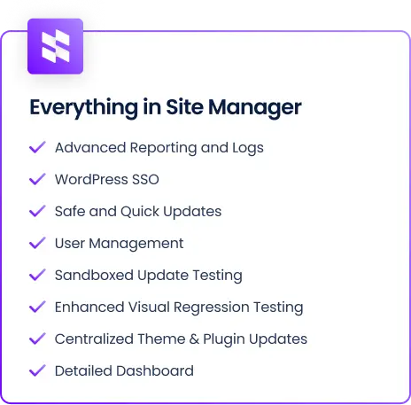 SafeUpdates upgrading to Site Manager Pro — feature comparison