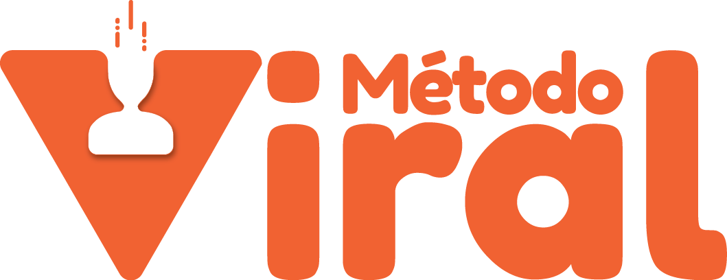 Método viral logo in orange with a triangular shape and a white plug icon on the left