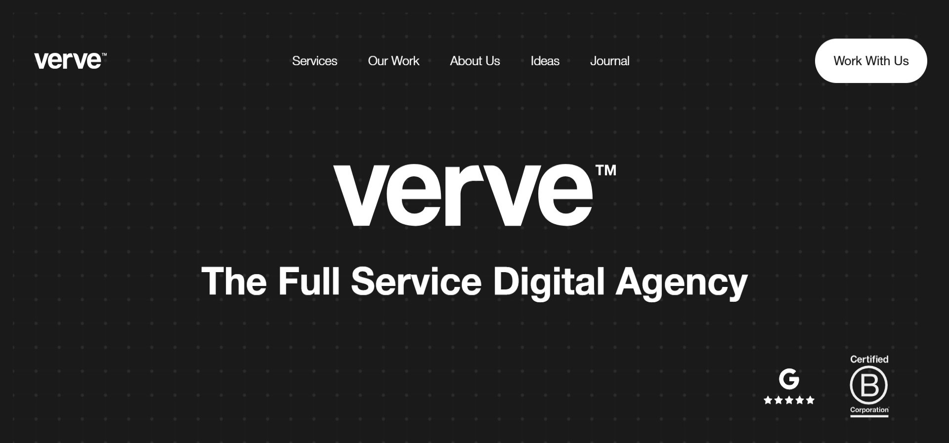 verve design homepage