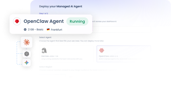 Managed AI Agents dashboard