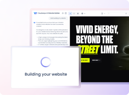 Watch your site come to life — building in progress