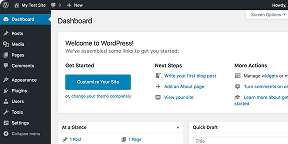 WordPress admin dashboard