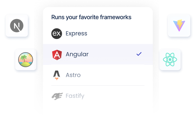 Cloudways Velocity frameworks including Express, Angular, Astro, and more