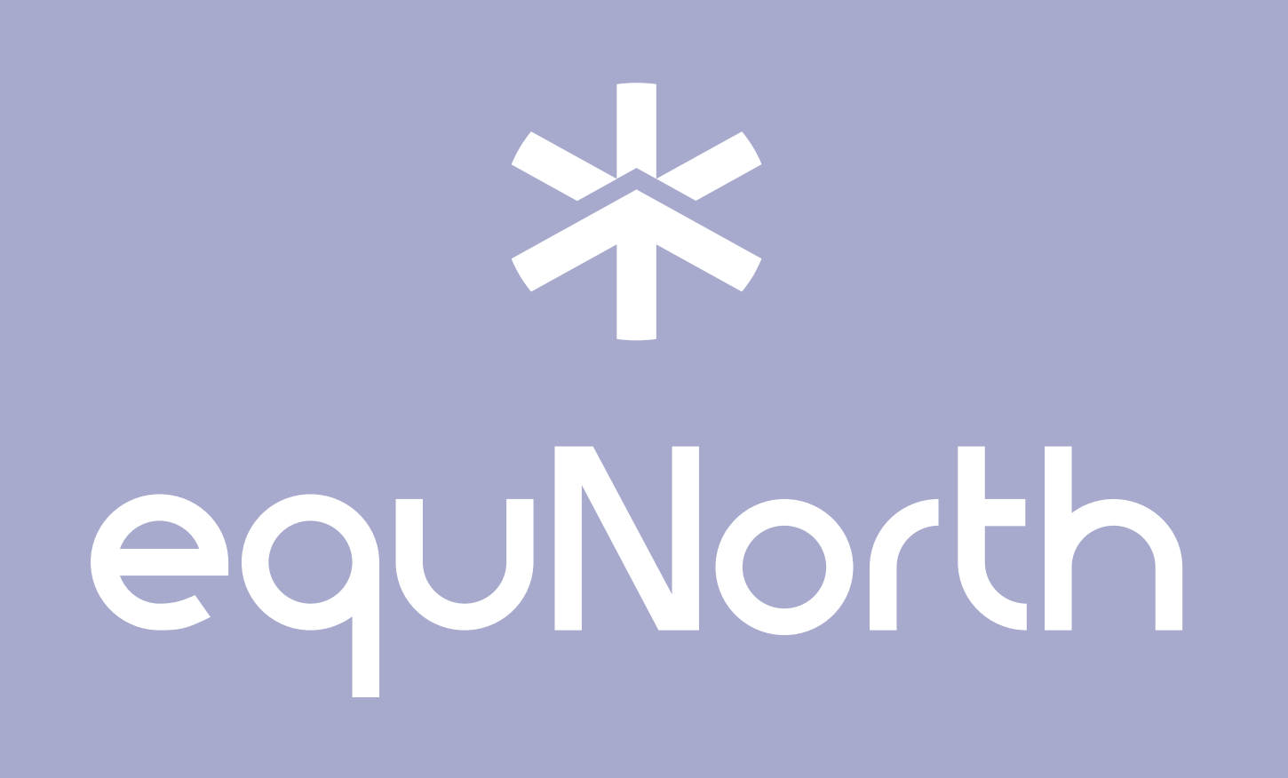 Brand logo for equNorth: white geometric starburst symbol above the word equNorth on a lavender background.